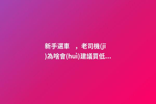 新手選車，老司機(jī)為啥會(huì)建議買低配？都有哪些玄機(jī)？